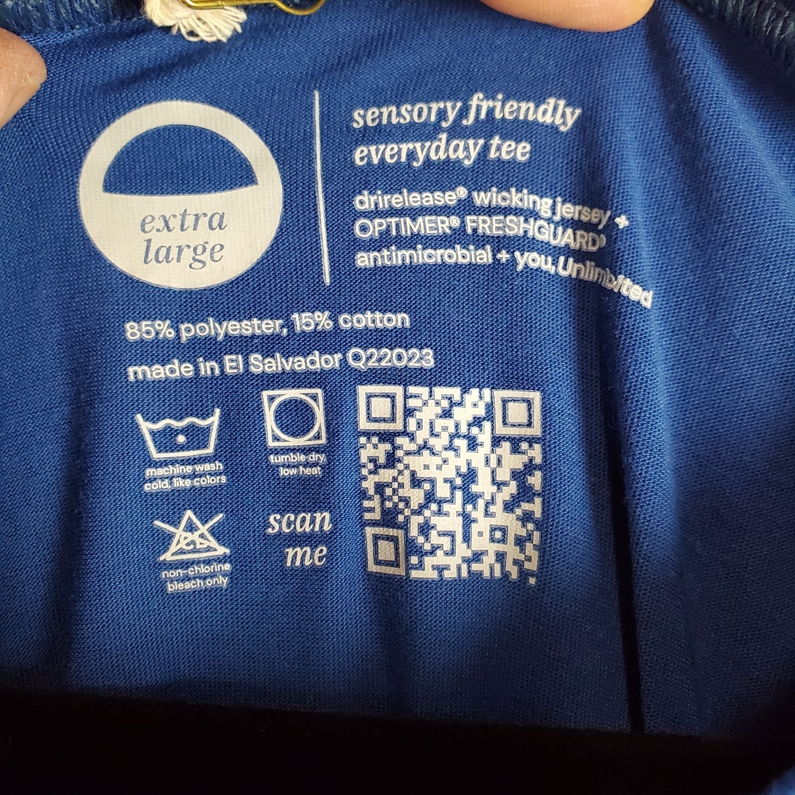 No Limbits Adaptive Sensory Friendly T Shirt Mens Xl Royal Blue Moisture Wicking — image 3 of 8